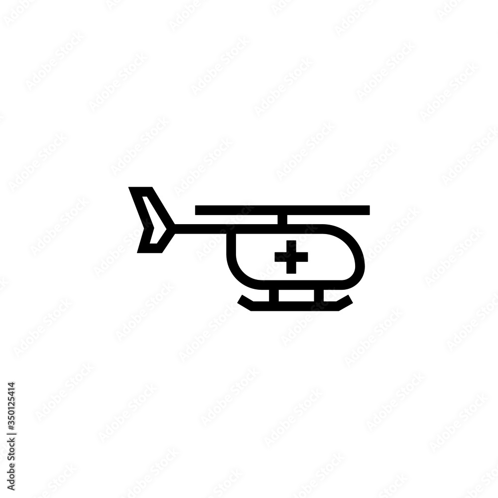 Medical chopper transport icon in linear, outline style design isolated on white background, icon illustration, eps 10 Medical chopper transport icon in linear, outline style design isolated on white background, icon illustration, eps 10