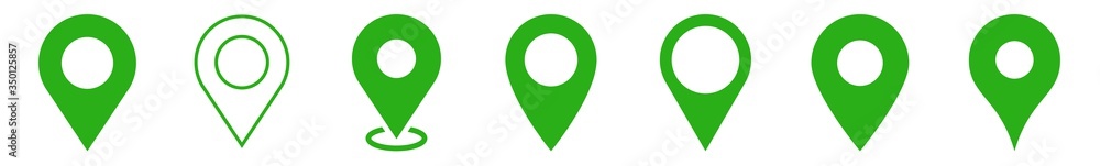 Location Pin Icon Green | Map Marker Illustration | Destination Symbol | Pointer Logo | Position Sign | Isolated | Variations Location Pin Icon Green | Map Marker Illustration | Destination Symbol | Pointer Logo | Position Sign | Isolated | Variations