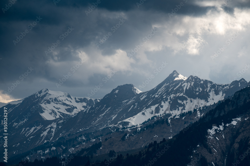mystic mountain ridge in the bernese alps