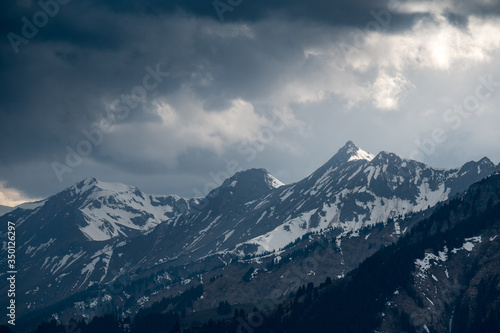 mystic mountain ridge in the bernese alps