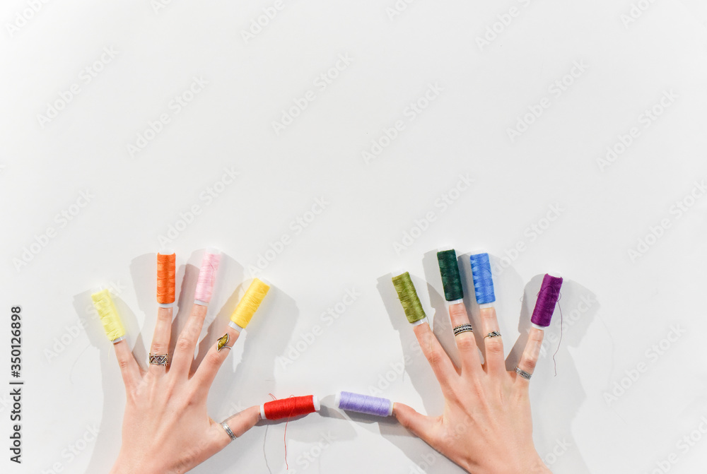 sewing threads as a prolongation of fingers sewing threads as a prolongation of fingers