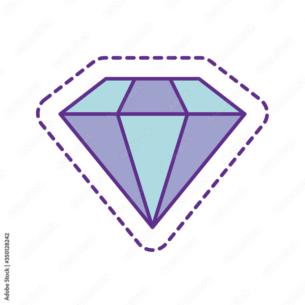 Cute diamond patch line and fill style icon vector design Cute diamond patch line and fill style icon vector design