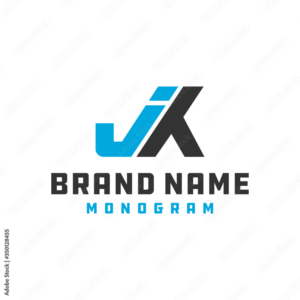 monogram logo design letter JK monogram logo design letter JK