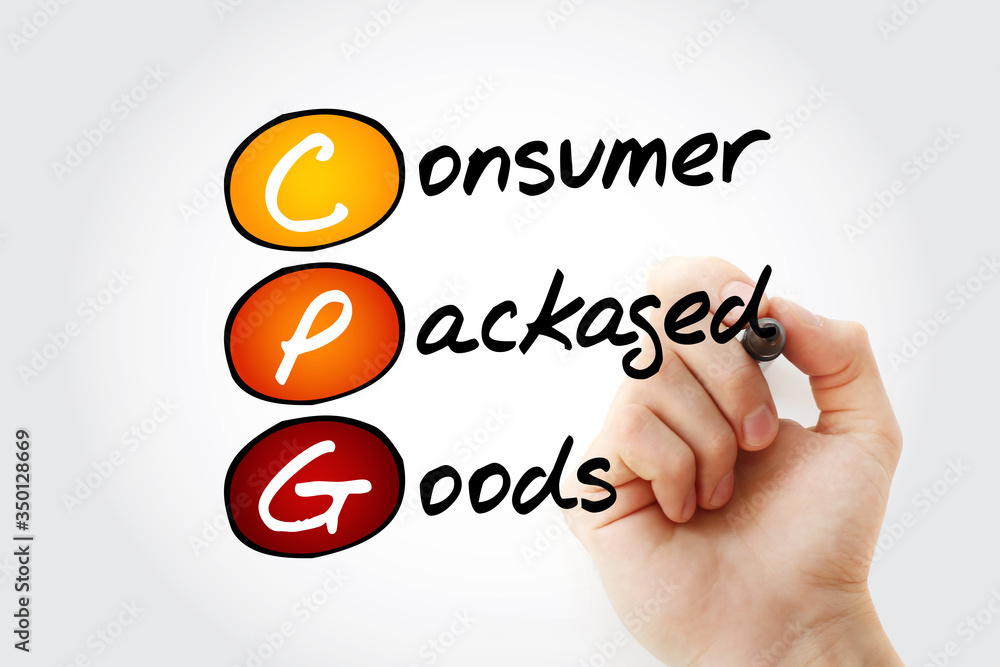 CPG - Consumer Packaged Goods acronym, business concept background CPG - Consumer Packaged Goods acronym, business concept background