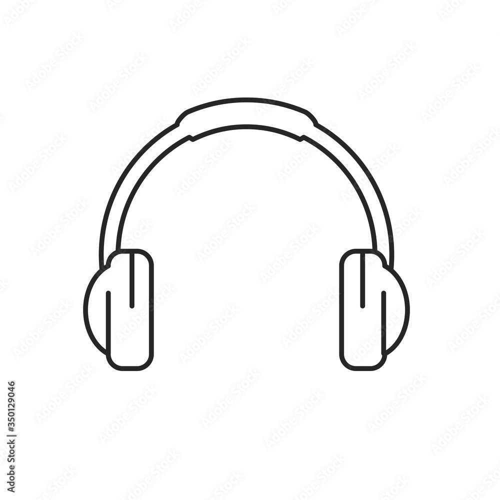 Headphone vector illustration in simple line design isolated on white background. Headphone icon Headphone vector illustration in simple line design isolated on white background. Headphone icon