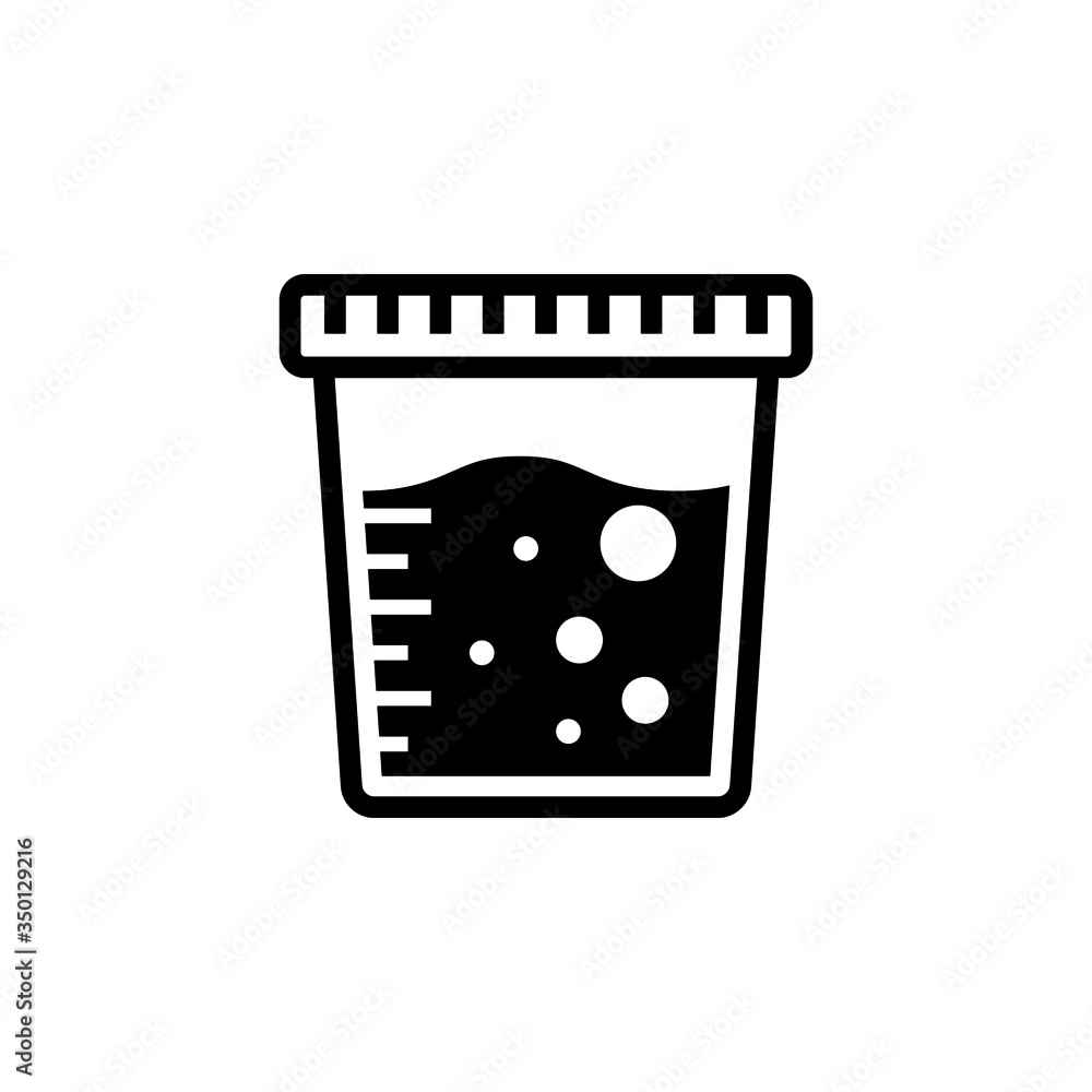 Naklejka premium Urine icon vector in black flat shape design isolated on white background, Vector icon eps 10
