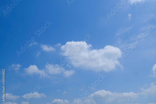 White cloud and Beautiful  with blue sky background. © worawit