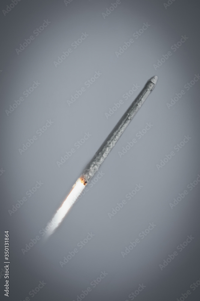 Naklejka premium Dramatic rocket launch. The elements of this image furnished by NASA.