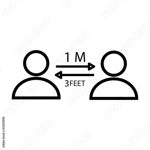 Social Distancing Icon Design Vector Template