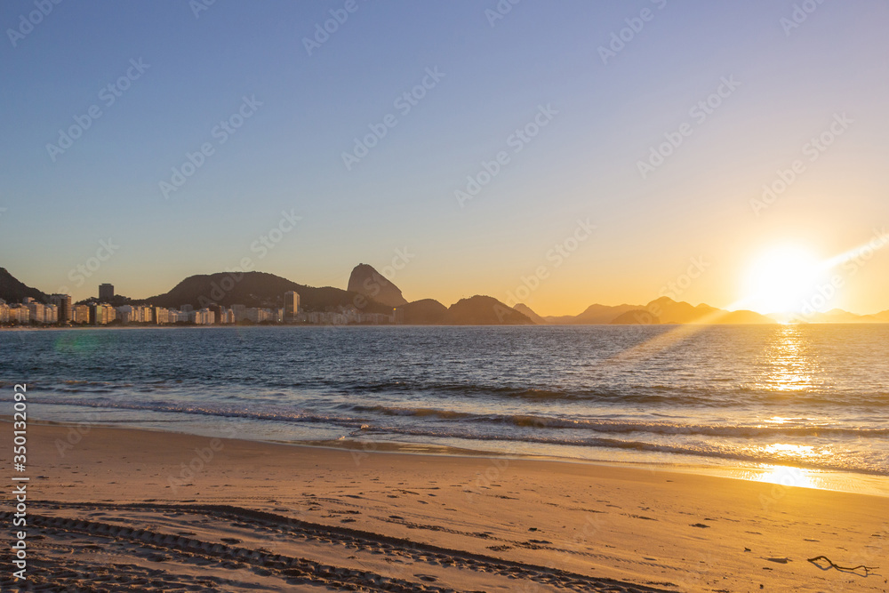 sunrise at Copacabana beach in Rio de Janeiro. sunrise at Copacabana beach in Rio de Janeiro.