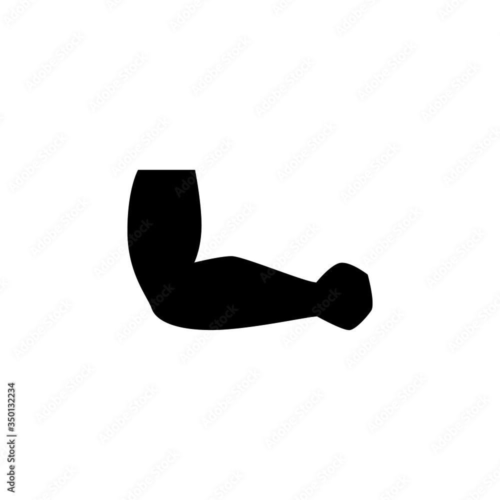 Arm vector icon in black flat design icon, isolated on white background Arm vector icon in black flat design icon, isolated on white background