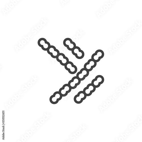 Enterococcal Infection line icon. linear style sign for mobile concept and web design. Enterococcus bacteria cells outline vector icon. Symbol, logo illustration. Vector graphics