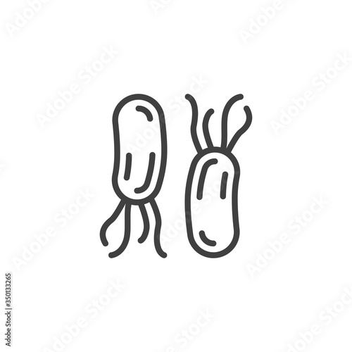 H. pylori bacteria Infection line icon. linear style sign for mobile concept and web design. Helicobacter pylori outline vector icon. Symbol, logo illustration. Vector graphics photo