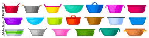 Bowl isolated cartoon set icon. Vector cartoon set icon basin. Vector illustration monster bowl on white background.