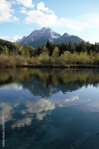 Mountain lake reflection