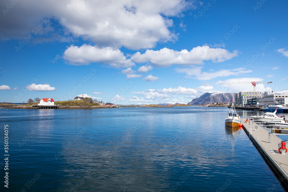 View in Brønnøysund guest harbor in Nordland county