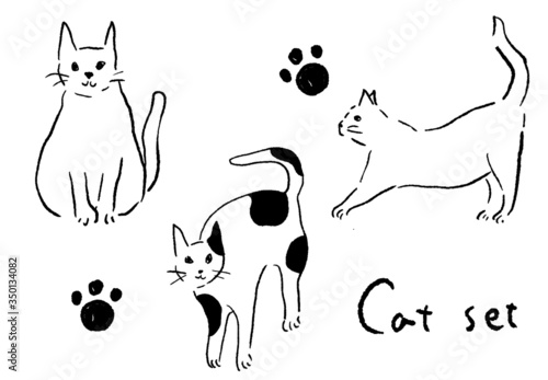 猫の手描きベクターイラスト