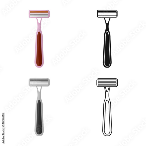 Vector illustration of shaver and safety sign. Graphic of shaver and woman stock vector illustration.
