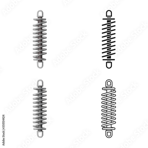 Vector design of coil and detail icon. Graphic of coil and metal stock symbol for web.