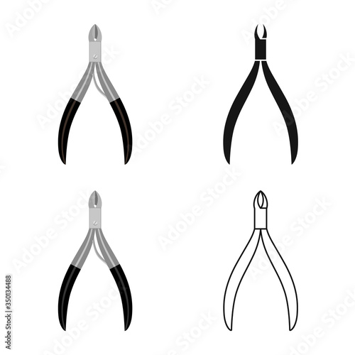 Vector illustration of forceps and spa symbol. Graphic of forceps and metal stock symbol for web.