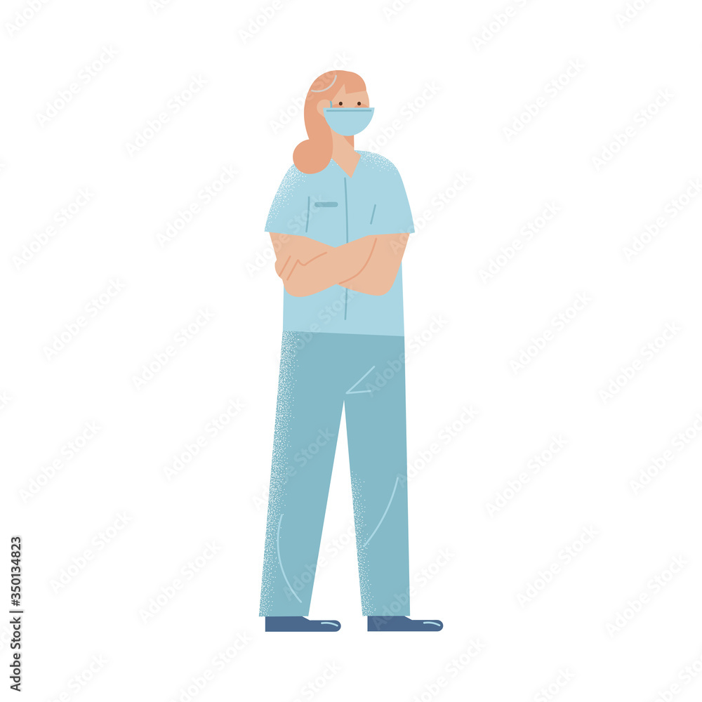 Young woman doctor in uniform and protective mask working during coronavirus Young woman doctor in uniform and protective mask working during coronavirus