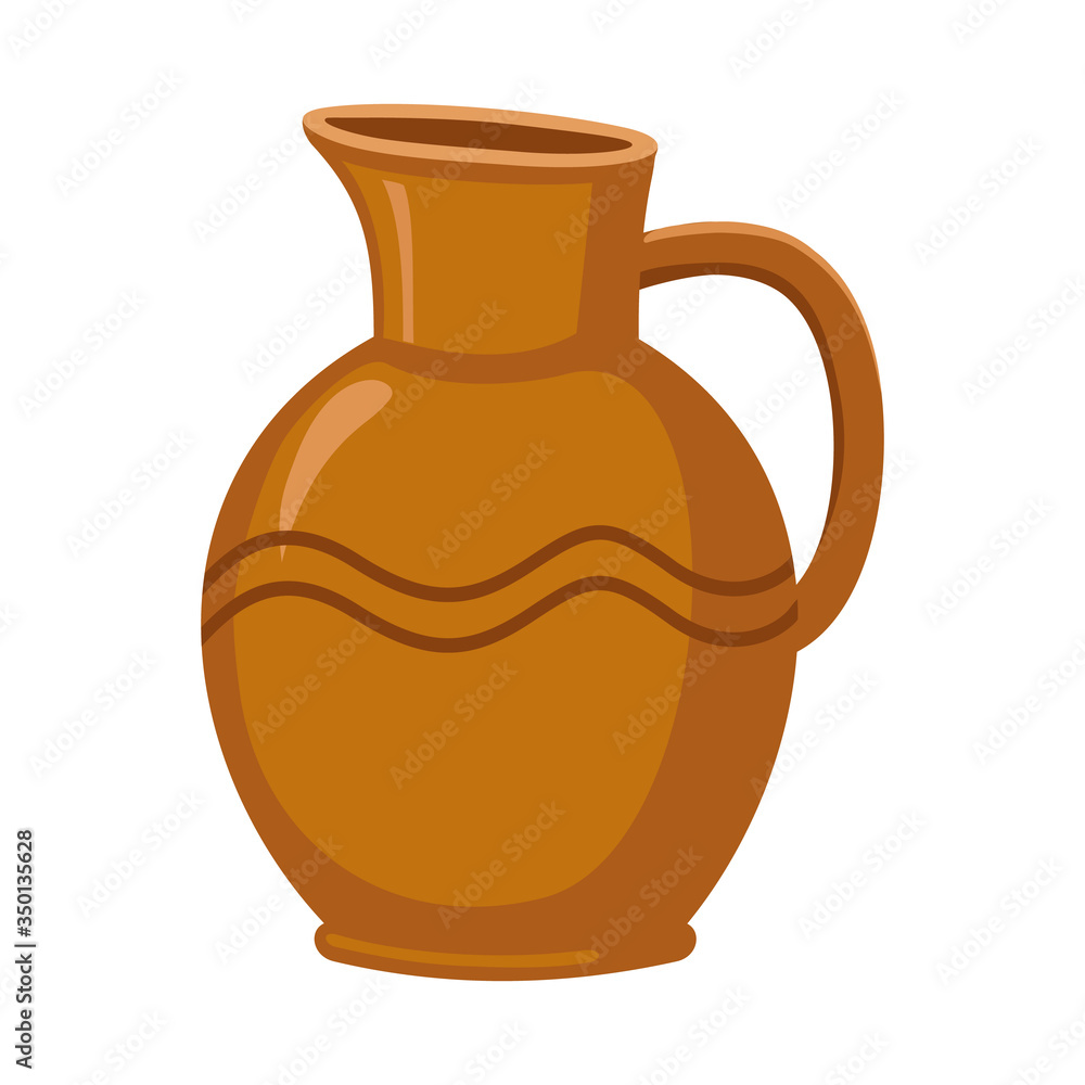 Vector design of jug and clay sign. Graphic of jug and ceramic vector icon for stock.