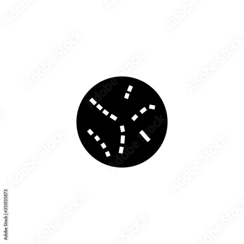 Microbe vector icon  in black flat shape design isolated on white background