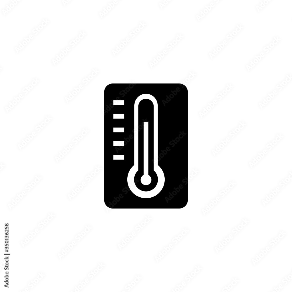 Mercury thermometer degrees vector icon in black flat shape design isolated on white background Mercury thermometer degrees vector icon in black flat shape design isolated on white background