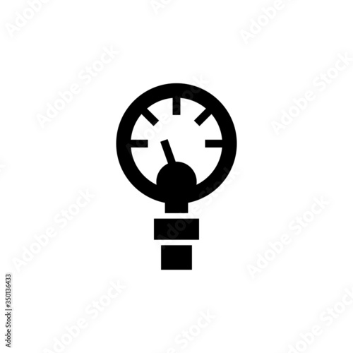 Manometer icon vector in black flat shape design isolated on white background