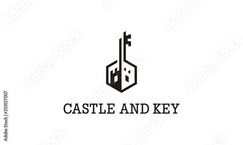 modern castle and key company logo