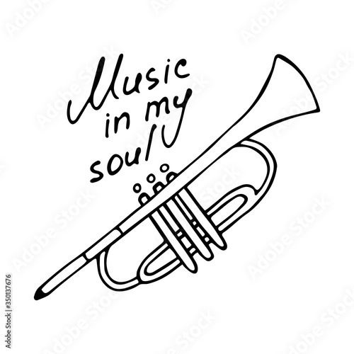 Canvas Print Hand writting inscription Music in my soul