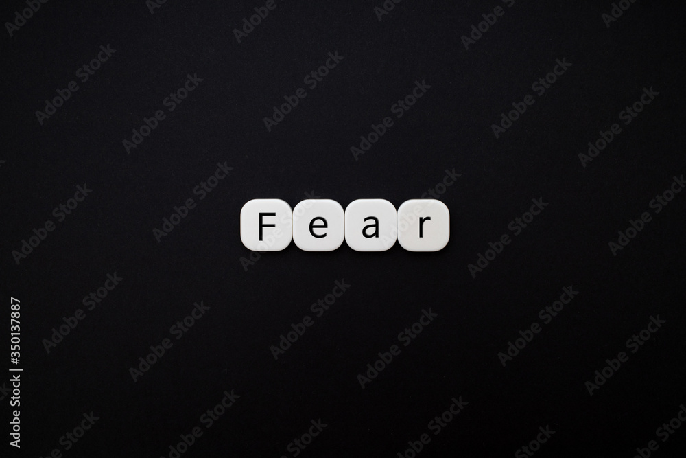 Alphabet fear word block with black background. Alphabet fear word block with black background.