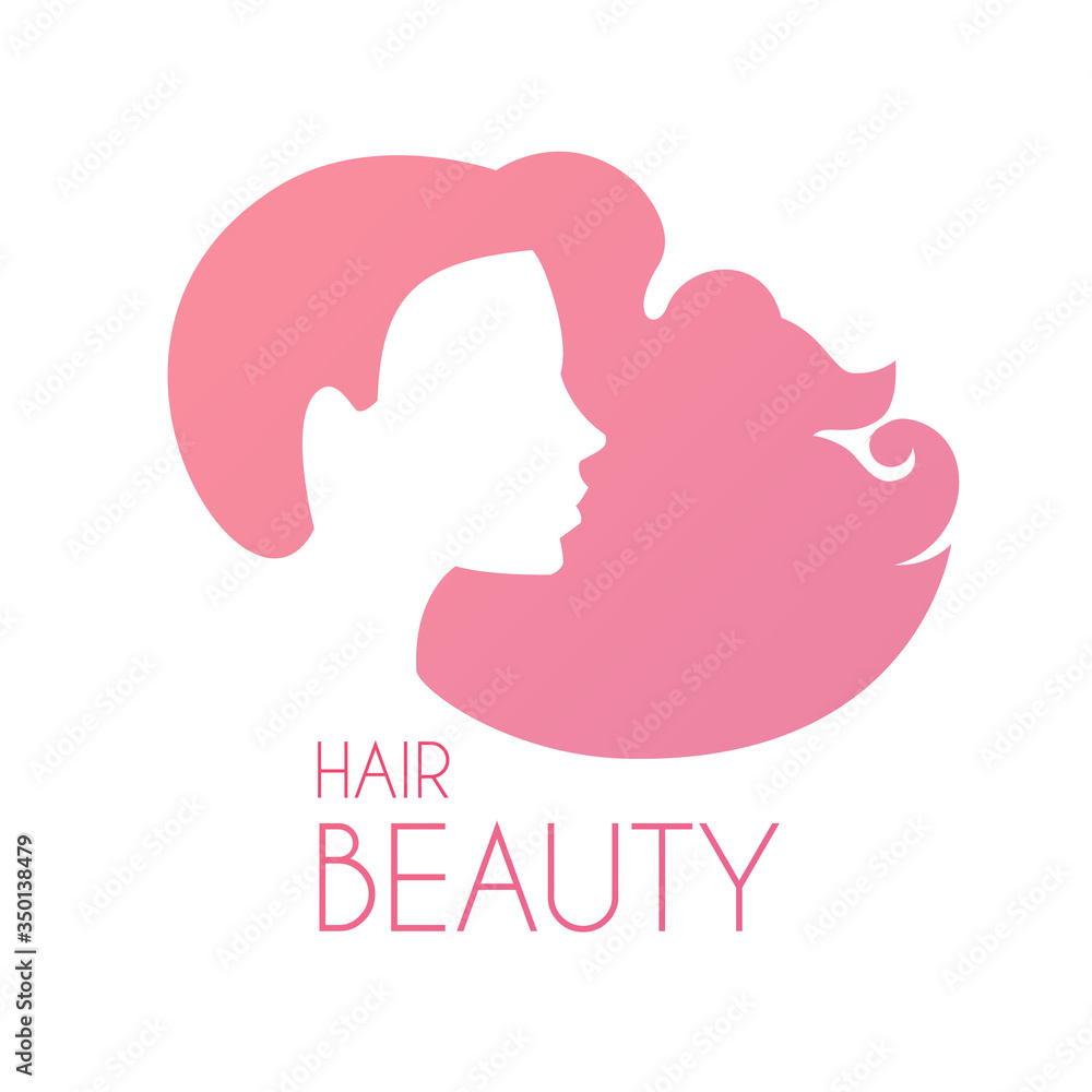 Hair care logo design. Female silhouette with long hair. Beauty design. Hair care logo design. Female silhouette with long hair. Beauty design.