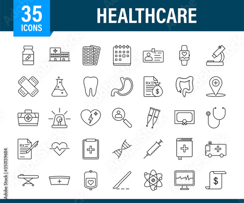 Infographic with healthcare icon for medical design. Medical insurance. Vector stock illustration.