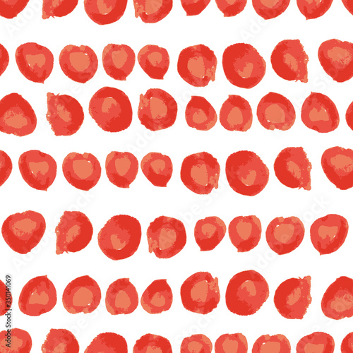 Hand drawn watercolor dots repeat pattern print background