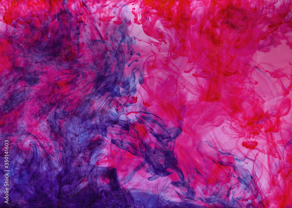 Red blue abstraction mixing colors ink mixing in water Red blue abstraction mixing colors ink mixing in water