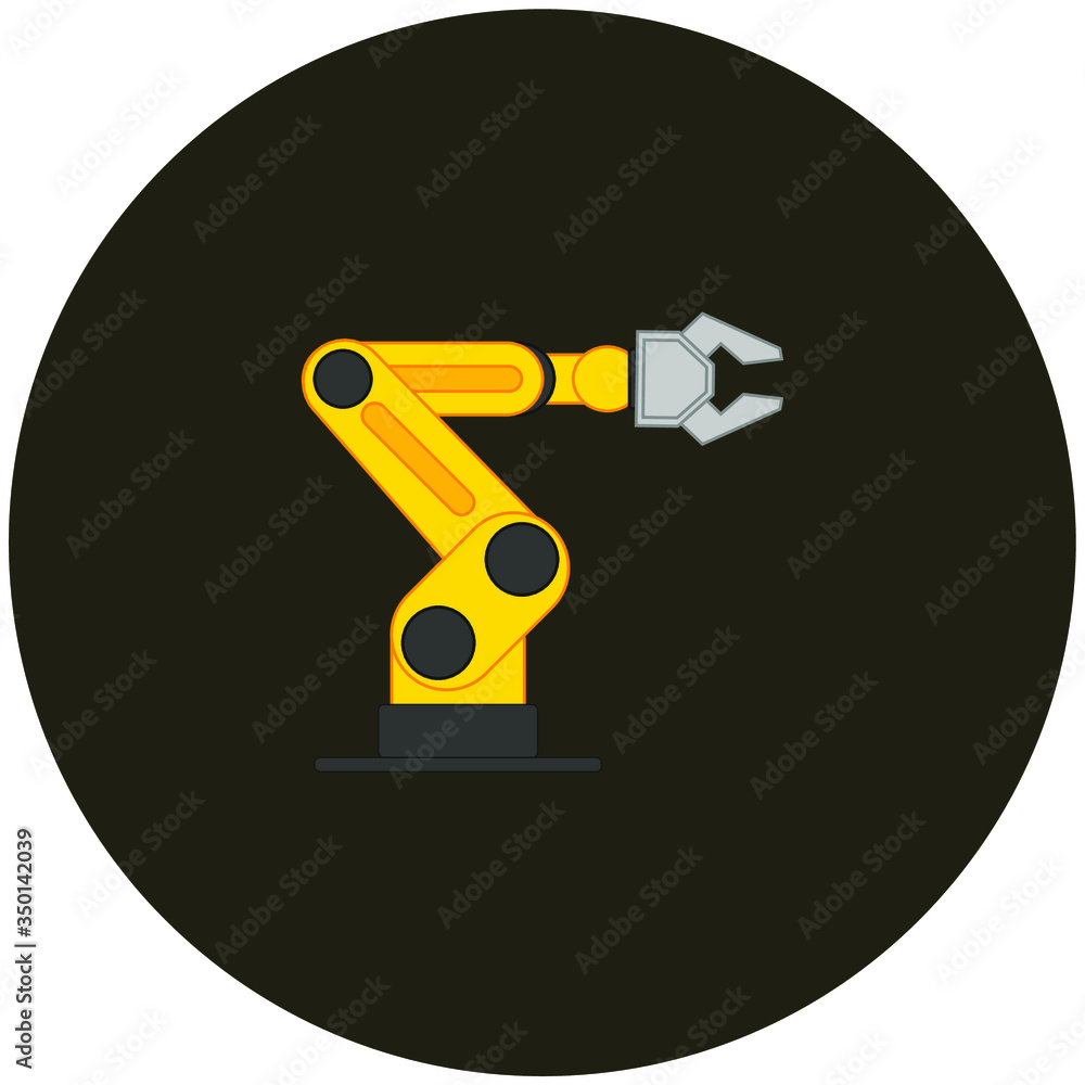 industrial arm robot. illustration for web and mobile design. industrial arm robot. illustration for web and mobile design.