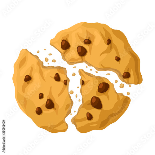 Cookies with crumbs vector icon.Cartoon vector icon isolated on white background cookies with crumbs.