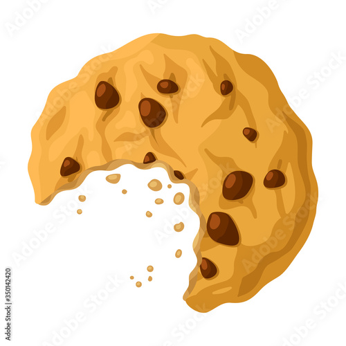 Cookies with crumbs vector icon.Cartoon vector icon isolated on white background cookies with crumbs.