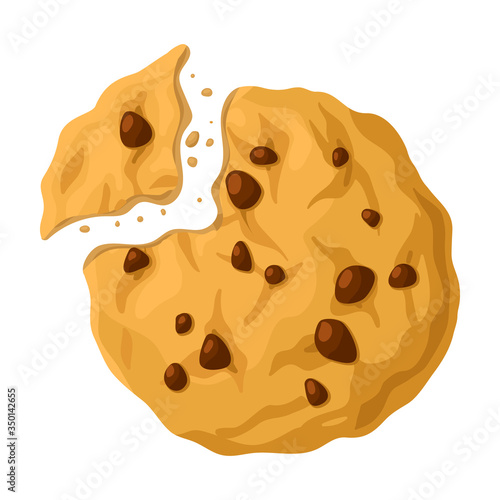 Cookies with crumbs vector icon.Cartoon vector icon isolated on white background cookies with crumbs.