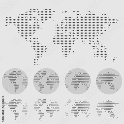 world map earth dot white background vector