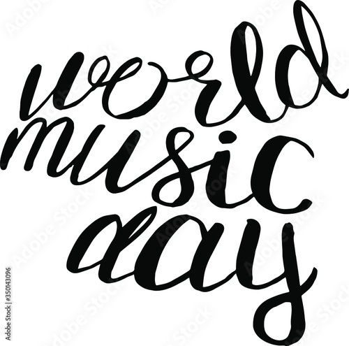 Happy world music day vector template. Design for banner, greeting card or print.