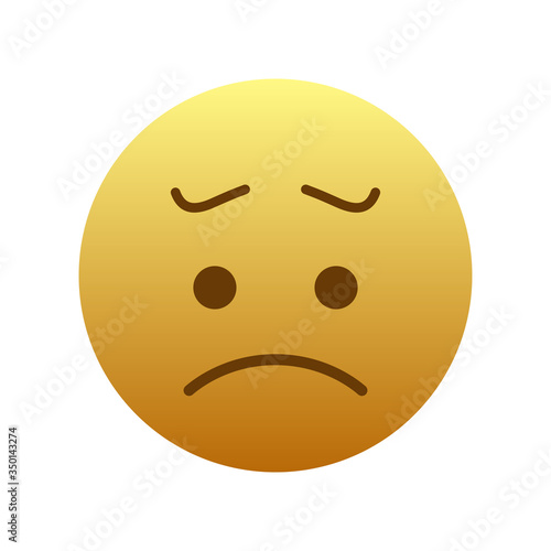 Slightly frowning face emoji isolated on white background. Sad face emoticon symbol modern, simple, vector, icon for website design, mobile app, ui. Vector Illustration