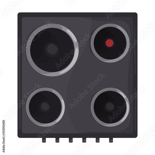 Electric stove vector icon.Cartoon vector icon isolated on white background electric stove.
