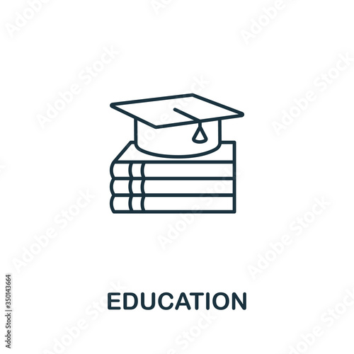 Education icon. Simple line element Education symbol for templates, web design and infographics