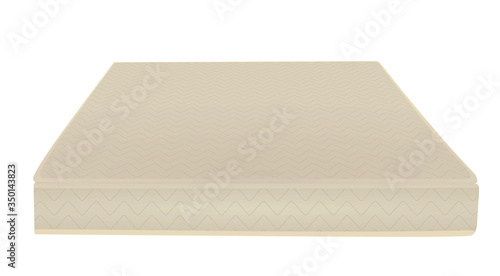 Beige mattress front side. vector