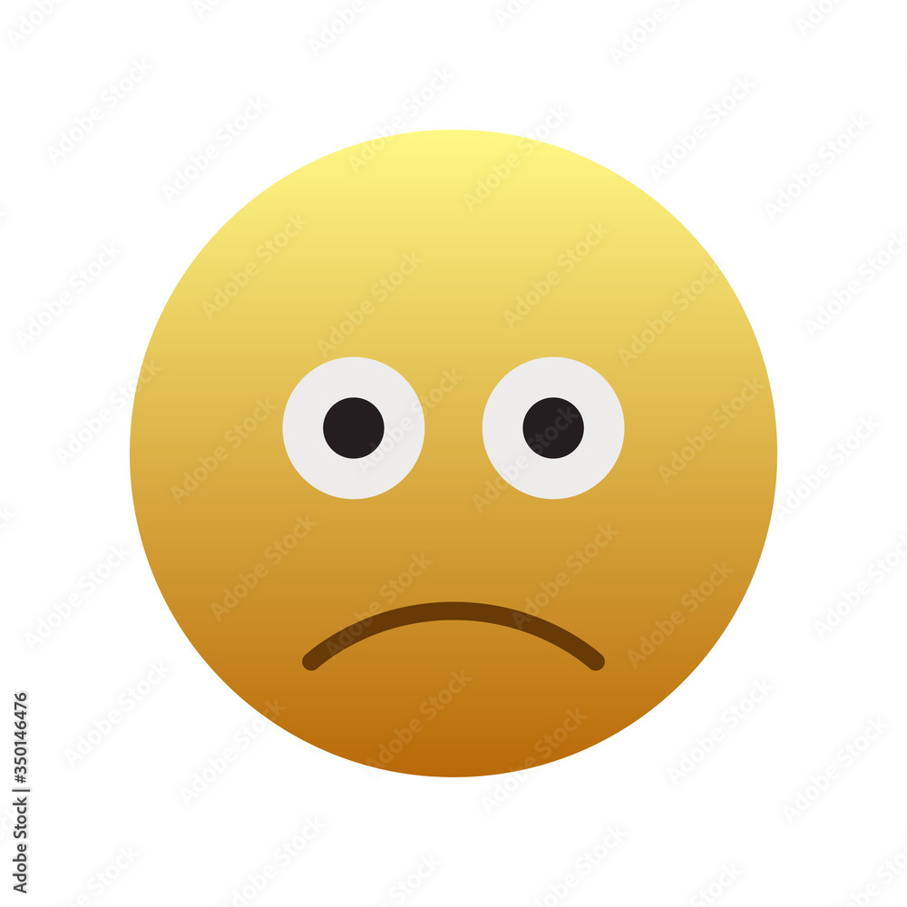 Slightly frowning face emoji isolated on white background. face emoticon symbol modern, simple, vector, icon for website design, mobile app, ui. Vector Illustration