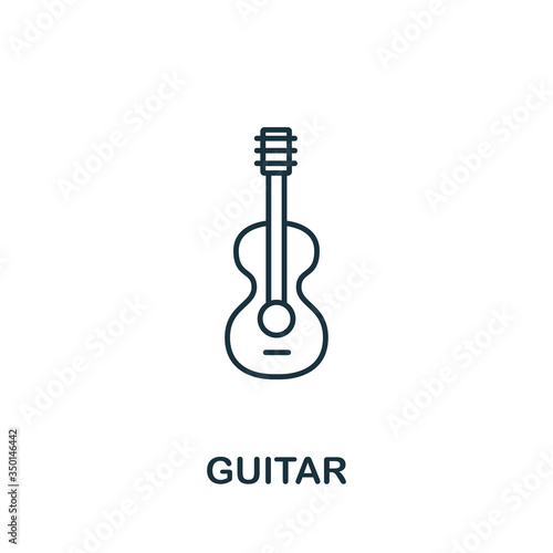 Guitar icon from music collection. Simple line Guitar icon for templates, web design and infographics