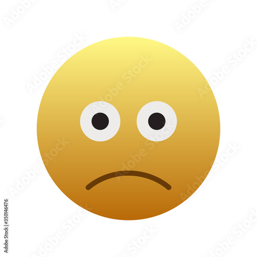 Slightly frowning face emoji isolated on white background. face emoticon symbol modern, simple, vector, icon for website design, mobile app, ui. Vector Illustration