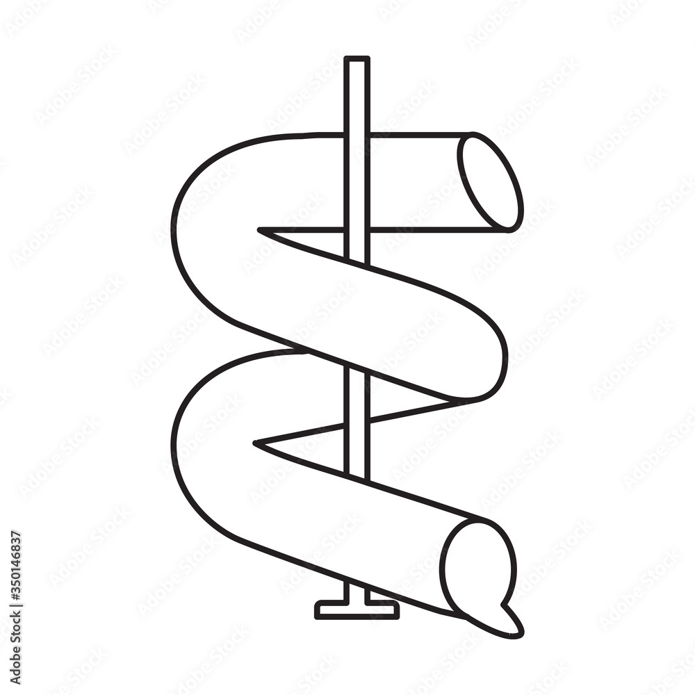 Water slide vector icon.Outline vector icon isolated on white background water slide . Water slide vector icon.Outline vector icon isolated on white background water slide .